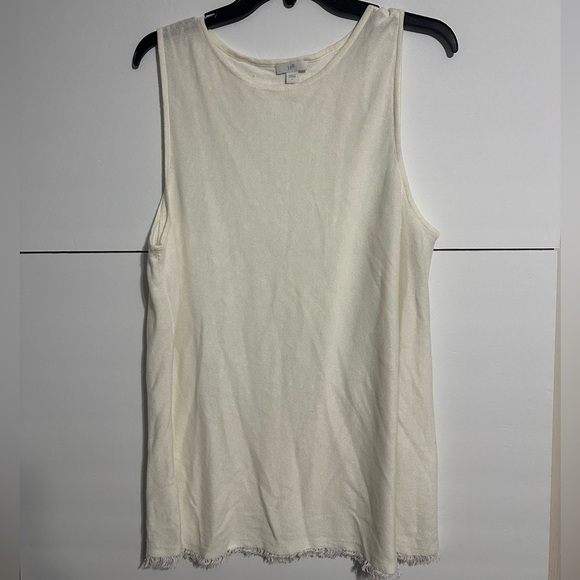 Linen blend J. Jill  cardigan & top  fringed sleeves size large set - Picture 2 of 7